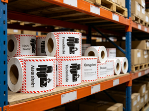 Autocollants d'avertissement en vinyle imprimés sur mesure, étiquettes d'emballage imperméables, étiquettes d'avertissement pour l'expédition, étiquettes pour batteries - Product Image 4