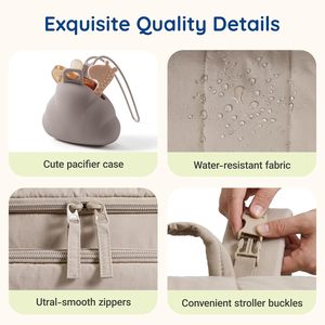 Sac à dos à couches imperméable avec matelas à langer, sangles de poussette, poches isothermes pour tout-petits, étui à sucettes, en polyester, 17,9 L - Product Image 6
