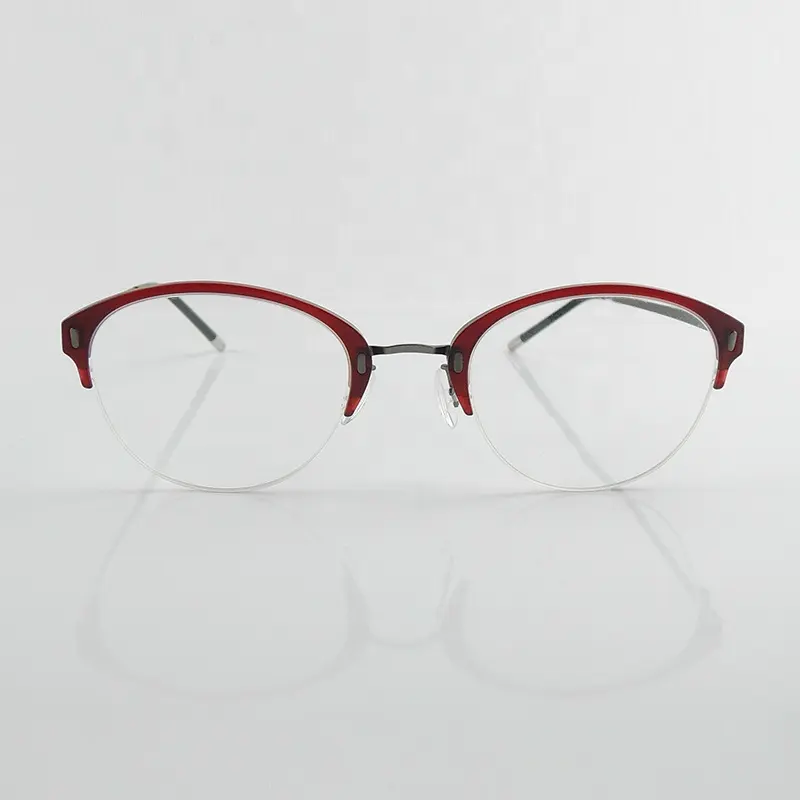 Oval Shape rimless Acetate Nylon frame screwless Half Rim Women Vogue Eyeglasses Frame Brand Reading Glasses