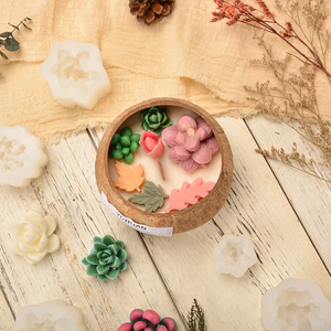 MUYULINS FACTORY Handmade succulent plant flower mold, used candles and cactus, LFGB-grade <b>silicone</b> mold for candle making - Product Image 4