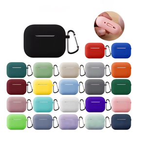 เคสหูฟังซิลิโคนแบบมีห่วงคล้อง สีพื้น รองรับการปรับแต่งโลโก้ สำหรับ Airpods <span class=keywords><strong>Pro</strong></span> 3 <span class=keywords><strong>Pro</strong></span> <span class=keywords><strong>2</strong></span> และ Airpods 4 - Product Image 1
