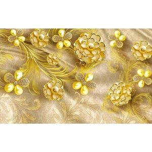 Luxuriöse Schmuck-Diamant-Blumen-Tapete 3D-Wandbild Maßgefertigt für TV-Hintergrund - Product Image 6