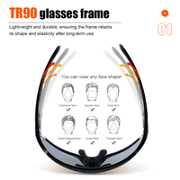 YUEDIO lunettes de cyclisme haute performance TR90 cadre coussinet nasal réglable UV400 lentilles PC pour les activités sportives et de plein air