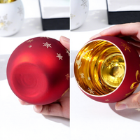 Porte-bougie en verre de qualité alimentaire, finition dorée électrolytique, motif de renne rouge mat, résistant à la chaleur, sans plomb, décoration de Noël