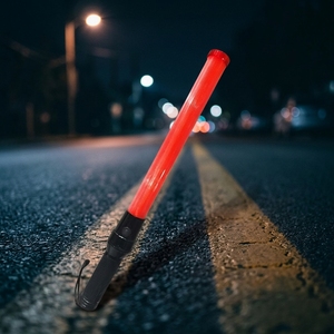 Bâton de signalisation routière 51/54 cm, lumière LED clignotante, rechargeable / à piles, bâton de signalisation routière - Product Image 1