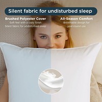Ensemble de 2 oreillers Queen Size, collection hôtelière, garnissage alternatif, soutien doux pour les dormeurs sur le dos, le ventre ou sur le côté