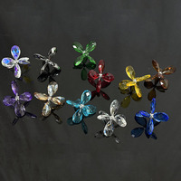 Pendentifs en verre transparents en forme de papillon arc-en-ciel pour lustre, pièces de décoration, prismes MH-G058