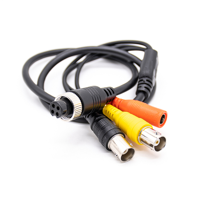 4 Pin GX12 Female Aviation Connector to RCA BNC DC Adapter Waterproof Rear View Camera Cable