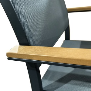 Yoho Moderne Acier Fer 5 Pièces 4 + 1 Ensemble De Salle À Manger En Plein Air Tissu Résistant Aux Intempéries Chaises Empilables pour Hôtels Parcs Cours - Product Image 4