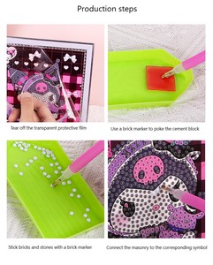 Pegatinas de dibujos animados hechas a mano con diamantes, 20x20cm - Product Image 5