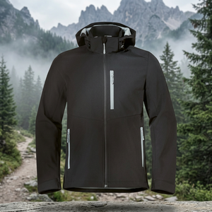 Chaqueta Softshell con Capucha para Hombre, Cortavientos, Ligera, Deportiva, para Invierno, con Cierre de Cremallera y Exterior de Poliéster - Product Image 2