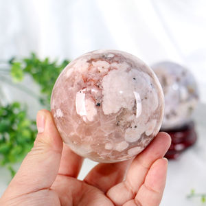 بيع بالجملة طبيعي شفاء كريستال كروي يدوي مصقول جيود عقيق زهرة درزي كروي - Product Image 4