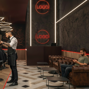 Mueble de Exhibición Moderno y Portátil para Salón de Belleza con Espejo e Iluminación LED, Personalizable para Tiendas, Almacenes y Áreas de Comedor, en Madera - Product Image 1