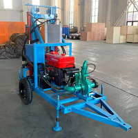 Machine de forage portable sur roues, diesel, hydraulique, 22-35 CV, haute efficacité, pour puits d'eau, 100-200 m, très demandée