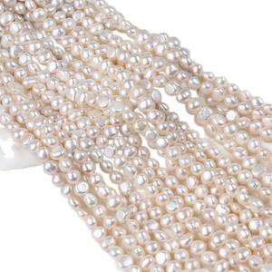 Perla de Agua Dulce Natural de Zhuji, Perla Barroca Suelta de 6-7 mm con Orificio Lateral Ligero para Joyería DIY - Product Image 5