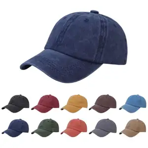 주문 로고 공백 야구 모자 도매를 위한 세척된 작풍 면 모자