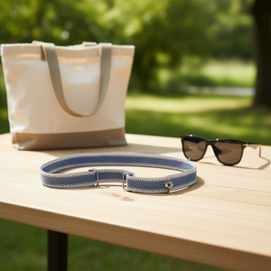 Sangle en toile 4 cm bleu denim pour accessoires de sac - Product Image 2