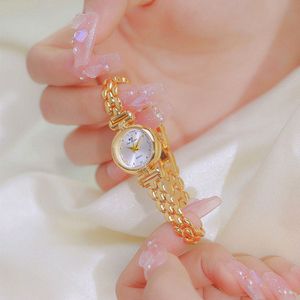 BS FA1792 orologio da donna VINTAGE elegante semplice oro retrò argento tondo piccola catena impermeabile - Product Image 1