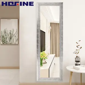 HOFINE 20x60iinch Cermin Dinding Berbingkai Besar Perak Didukung Kaca Dekoratif Furnitur Gantung Cermin Dinding