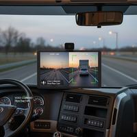 Caméra embarquée DVR à commande vocale pour camion | Moniteur 7 pouces à écran partagé 12-36V avec caméra avant et arrière intégrées 1080P Commande mains libres