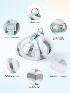 Set tali kekang anjing peliharaan tebal lembut, nyaman hangat reflektif <span class=keywords><strong>Harness</strong></span> hewan peliharaan untuk hewan peliharaan - Product Image 5