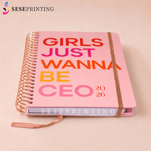 Custom <strong>A4</strong> A5 Hard Cover Spiral Daily <strong>Planner</strong> Journal Black Girl Boss <strong>Planners</strong> With Gold Foil Logo - Product Image 6