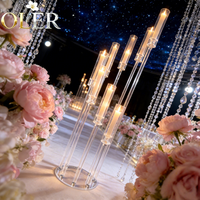Nouveau design OLER – Grand chandelier à 8 bras en métal/cristal pour bougies LED – Centre de table de luxe pour mariage et fête