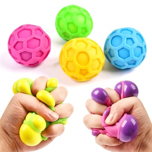 Cross-border Best-selling Stress-relief Color-changing Grid <b>Ball</b> TPR Soft Rubber Slow-rebound Decompression <b>Squeeze</b> Toy LYT0625 - Product Image 1
