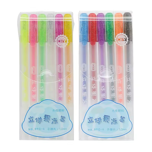 Ensemble stylo gel 3D pour bricolage coque de téléphone en céramique Doodle verre peinture 1.0mm pointe 12 couleurs stylos d'art en plastique sans bavures - Product Image 1