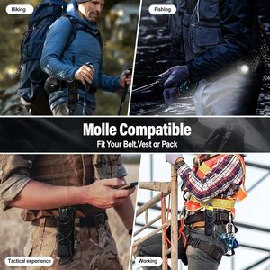 बाहरी शिकार शिविर नायलॉन मोंडल फ्लैशलाइट आस्तीन धारक सामरिक थैली व्यक्तिगत रक्षा उपकरणों के लिए एकल पट्टा - Product Image 3