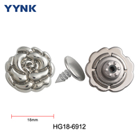 Bouton en métal en forme de fleur ODM/OEM, disponible en plusieurs couleurs, bouton en alliage de zinc durable pour jeans, pantalons et vestes, conforme aux normes REACH