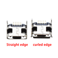 20 pièces connecteur USB femelle type b à haute intensité, chargeur Android, bouche plate, micro usb, type, 5 broches