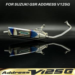 Pot d'échappement pour moto Suzuki GSR Address V125G V125 Scooter, échappement modifié en titane couleur fer blanc avec contre-pression - Product Image 1