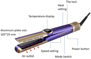 2 1 PANTALLA LCD placa de cerámica <span class=keywords><strong>plancha</strong></span> plana <span class=keywords><strong>plancha</strong></span> de <span class=keywords><strong>pelo</strong></span> húmedo/Seco Airstyler eléctrico 700W 120-210C Rango de temperatura hogar - Product Image 2
