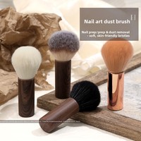 Pinceau de nettoyage professionnel pour ongles, manucure et nail art, avec manche rond en bois souple et léger