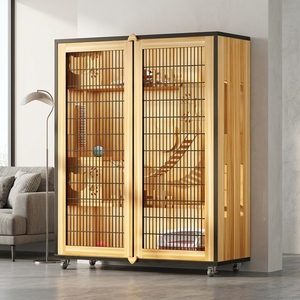 Dongmajiaju Luxury Wooden <strong>Cat</strong> Villa Cage with Iron Door Integrated Litter <strong>Box</strong> Space-Saving Breathable <strong>Cat</strong> House <strong>Bed</strong> All Seasons - Product Image 6