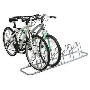 Jh-mech supporto da pavimento verticale regolabile in acciaio zincato a 5 bici per portabici da parcheggio per Garage