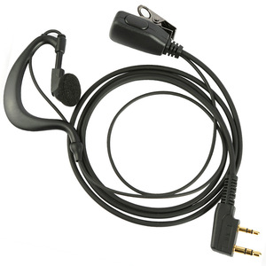 Casque d'écoute pour talkie-walkie, type K 108 noir, avec suppression du bruit et câble épais durable pour la communication - Product Image 1