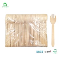 Vente en gros de mini-couverts jetables en bois 3-en-1 de qualité supérieure à usage unique écologique pour les hôtels de tous les jours en bois de bouleau