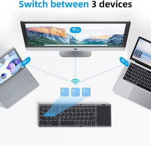 Tùy chỉnh teclado inalambrico <span class=keywords><strong>Bluetooth</strong></span> b089t có thể gập lại BT bàn phím với Touchpad số bàn phím du lịch bàn phím cho Windows - Product Image 5