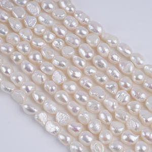 6-7mm Natural Freshwater Pearl Bead Double-<b>Sided</b> Glossy Straight Hole for DIY Necklace Jewelry <b>White</b> Semi-Finished Accessories - Product Image 5