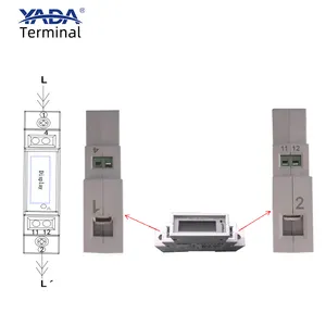 Medidor de energia digital monofásico YADA DDS3366D-1P, pilha de carregamento AC, medidor de 1P com RS485, Modbus, LCD, Montagem em trilho Din