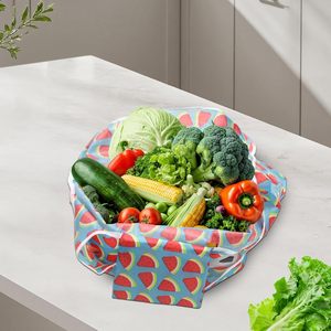 Heavy Duty Expandable Folding Tote <b>Bag</b> Large Reusable 190T Polyester <b>Long</b> Double Cartoon Eco-friendly Grocery Shopping <b>Bag</b> - Product Image 3