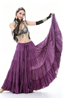 Jupe de danse tribale rouge 720'C de 16 mètres de long, en lin, grande jupe évasée pour la danse du ventre, robe d'Halloween en mousseline à volants, jupe longue maxi pour femme