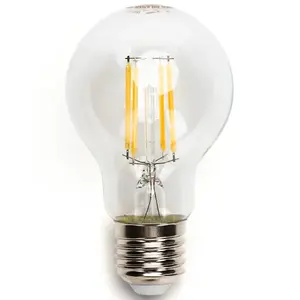 Lampadina LED A60 E27 8W con filamento trasparente, fornisce luce calda, efficiente dal punto di vista energetico, ideale per decorazione e - Product Image 1