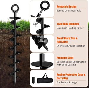 Ancre de sol à visser, ancres en spirale, outil de jardin, piquets de tente, vent fort, robuste, <span class=keywords><strong>portable</strong></span>, durable, ancre de terre - Product Image 3