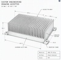 Dissipateur thermique à ailettes rainurées en aluminium anodisé noir sur mesure, usiné CNC, haute puissance, pour refroidissement IGBT, laser, onduleur EV, OEM