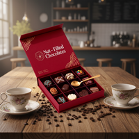 Vente en gros de barres chocolatées, bonbons à la menthe compostables en papier, boîte de conditionnement alimentaire rigide à compartiments pour cadeaux