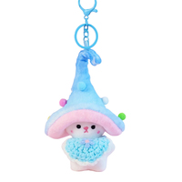 Porte-clés en peluche super doux personnalisé en forme de champignon, avec coton PP, motifs personnalisés, style mignon et amusant, unisexe, en sachet OPP, vente en gros