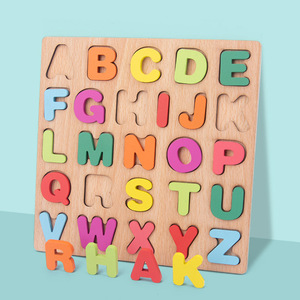 Rompecabezas de alfabeto de madera con logotipo personalizado, rompecabezas de números de letras <span class=keywords><strong>ABC</strong></span> para niños pequeños, juguetes educativos para niños en edad preescolar - Product Image 3